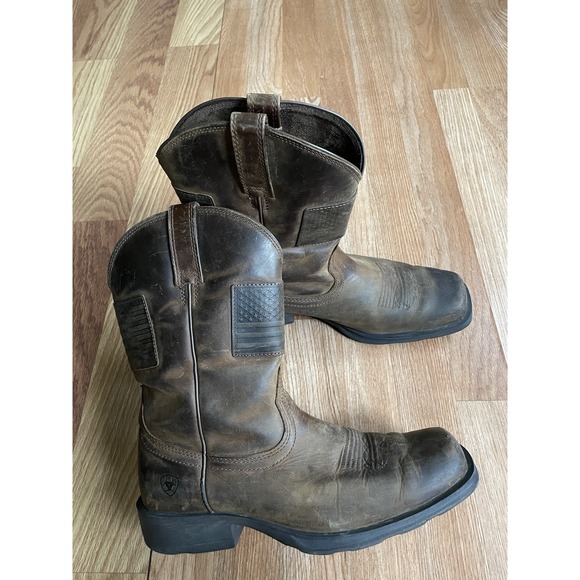 Ariat Boots Mens Sz 9.5 D Rambler Patriot Brown Flag 10029692 Western Cowboy - Picture 3 of 13